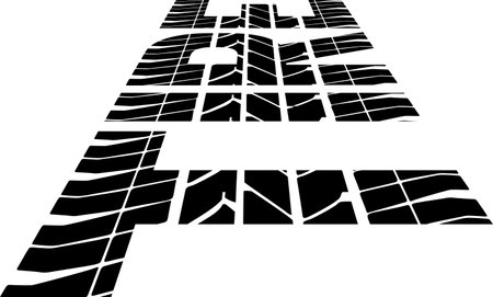 stylized word "tire" in perspectiveのイラスト素材