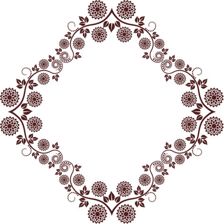 floral frame silhouetteのイラスト素材