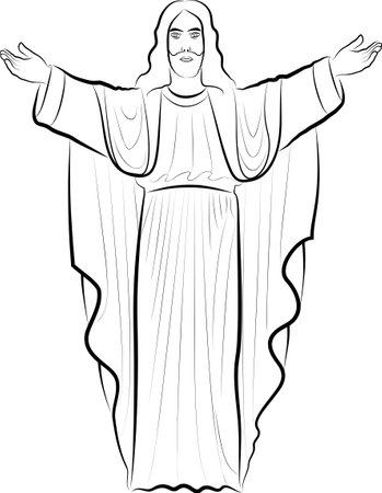 Jesus Christ sketchのイラスト素材
