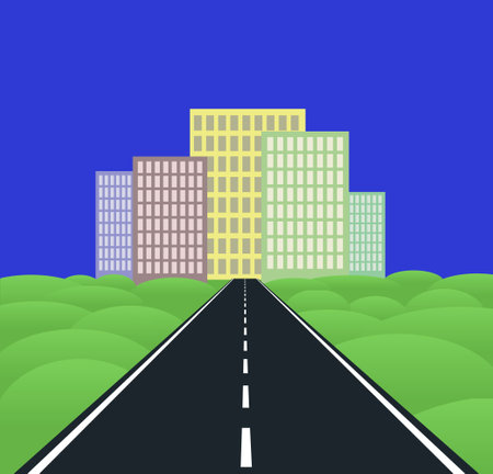 road to the big cityのイラスト素材