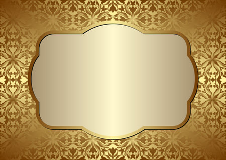 old fashioned background with golden frameのイラスト素材