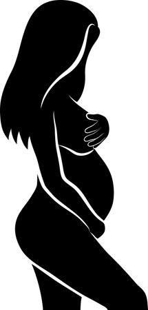 pregnant woman silhouetteのイラスト素材
