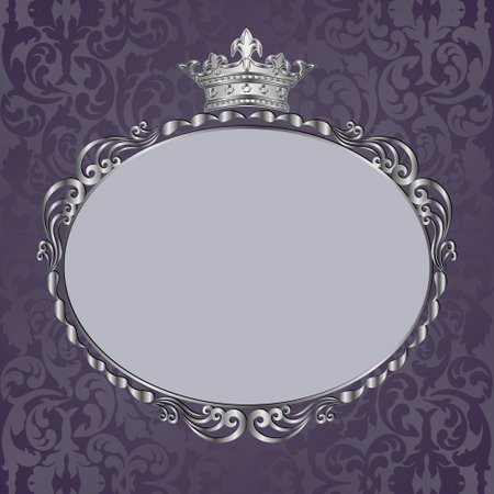 royal background with crown and frameのイラスト素材