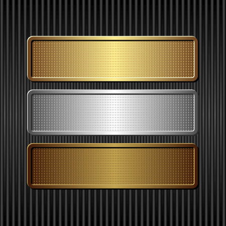 golden, silver and bronze textured plaqueのイラスト素材