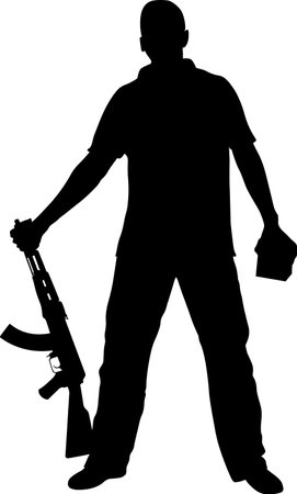 man with machine gunのイラスト素材