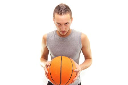 basketball player with ball, isolated on white, simmilar images in my portfolioの写真素材