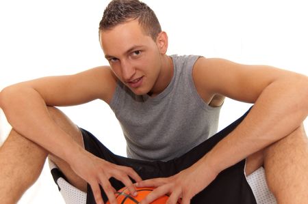 basketball player with ball, isolated on white, simmilar images in my portfolioの写真素材