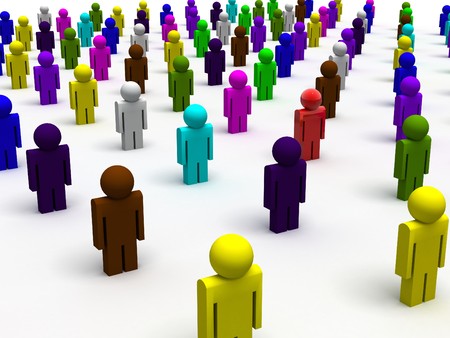 3d rendered image of colorful peopleの写真素材