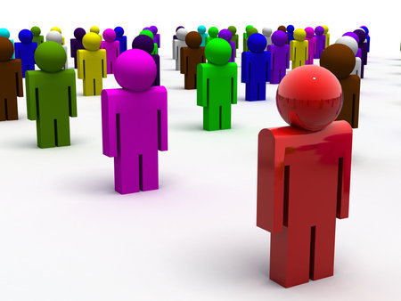 3d rendered image of colorful people