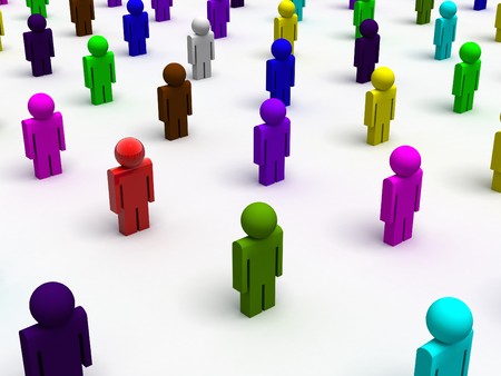 3d rendered image of colorful peopleの写真素材