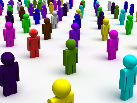 3d rendered image of colorful peopleの写真素材