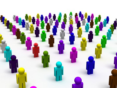 3d rendered image of colorful peopleの写真素材