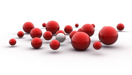 abstract 3d image of metallic painted ballsの写真素材