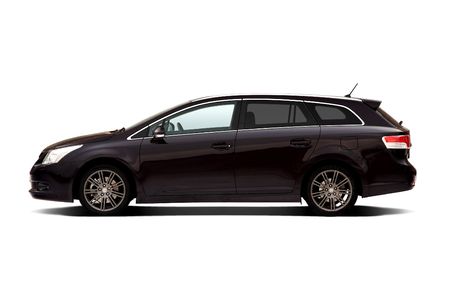 Dark violet estate family car isolated on whiteのeditorial素材