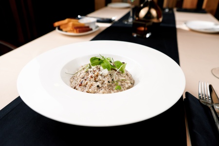Risotto with avocado and truffle sauceの写真素材