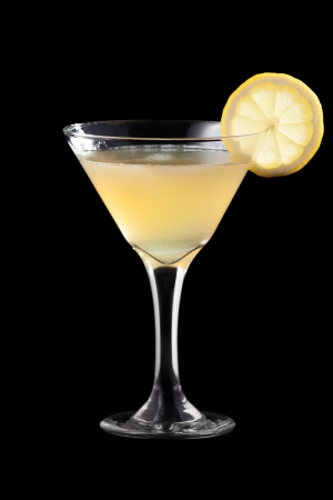 Charlie Chaplin coctail isolated on black backgroundの写真素材