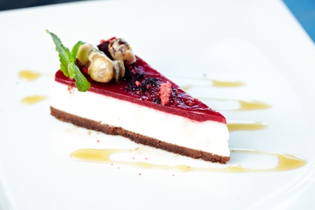 Wild strawberry cheese cakeの写真素材