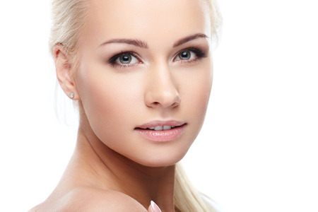 Young blond lady with a beautiful hair の写真素材