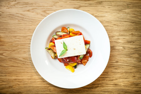 Greek salad on a plate