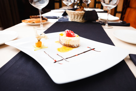 Sea buckthorn cheesecakeの写真素材