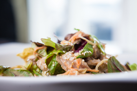 Chicken and noodle saladの写真素材