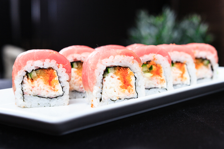 Tuna and soft crab rollsの写真素材
