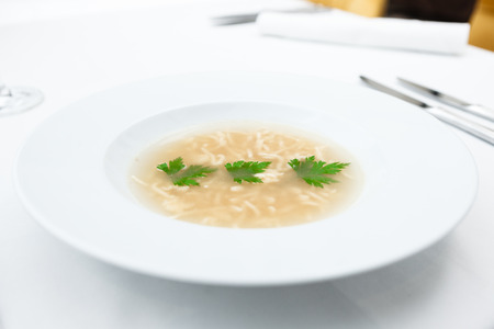 Soup with pastaの写真素材