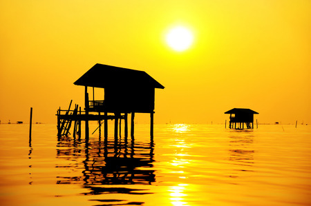 Sunrise bangtaboon, south in Thailandの写真素材