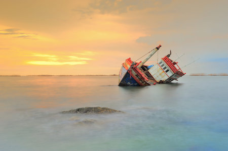 The wrecked ship, Thailand  