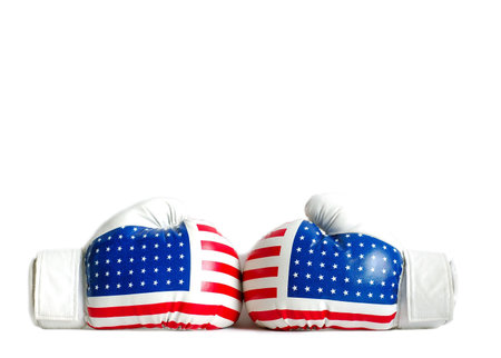 boxing gloves american flagの写真素材