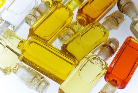 test tubes  with different color liquidsの写真素材