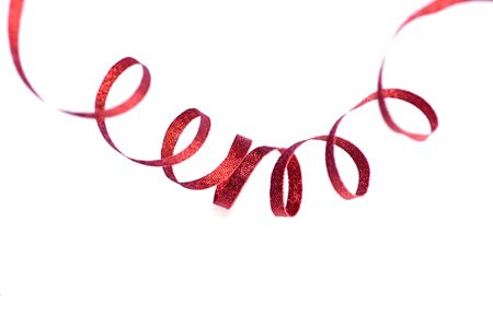 red ribbon spiral shapeの写真素材