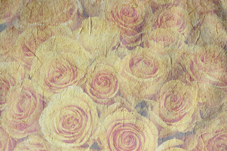 Vintage canvas background with flowersの写真素材