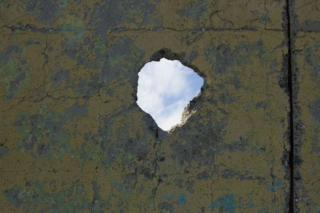 hole in the wall,freedom conceptの写真素材