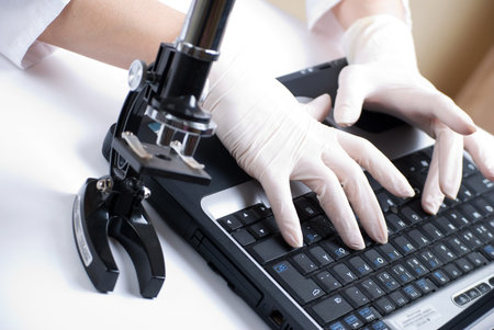 keyboard and microscope