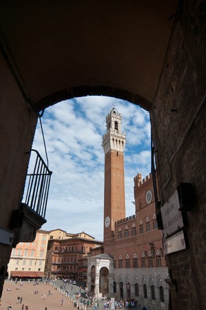 Palazzo Pubblico and Torre del Mangiaの写真素材