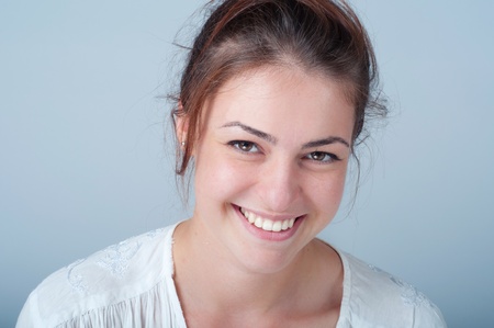 young woman smiling の写真素材