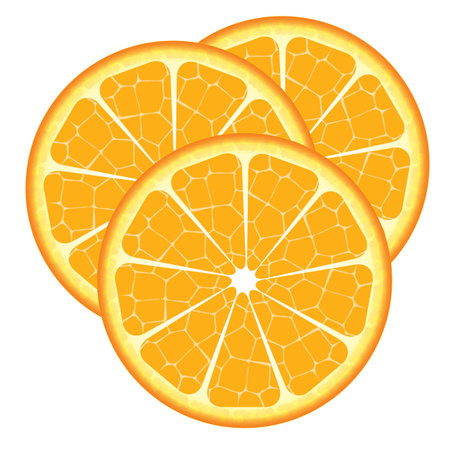 Orange slice vector can be re-size to any limit in illustratorのイラスト素材