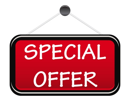 Special offer display board ilsolated on whiteのイラスト素材