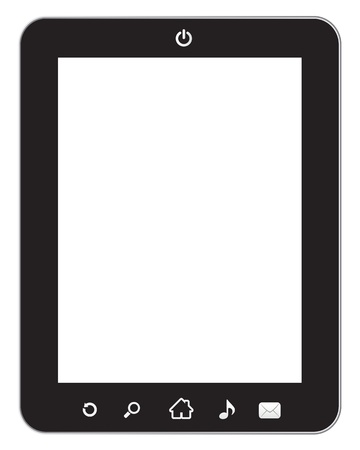 black tablet pc on white backgroundのイラスト素材