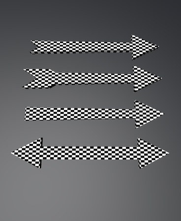 set of checkered arrows in different directionsの写真素材