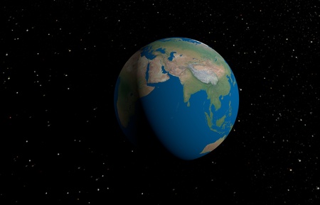 Abstract planet bright from one sideの写真素材