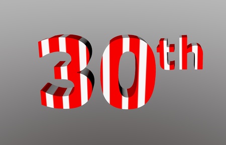 colorful checkered 3d  anniversary number - 30thの写真素材