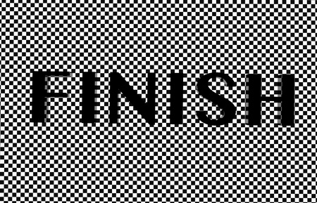 Finish text on checkered floorの写真素材