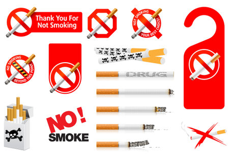 No Smoking signs. Vector - images can be re-size to any limitのイラスト素材