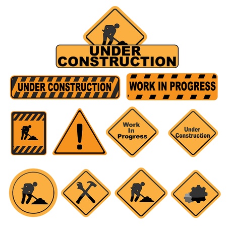 Under construction signs - images can be re-size to any limitのイラスト素材