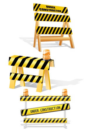 Under construction sign barriers- image can be re-size to any limitのイラスト素材