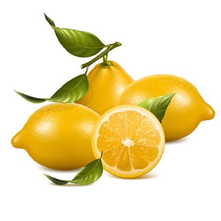 Lemons with slice - Image can be re-size to any limitのイラスト素材