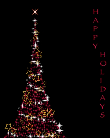 Sparkling Christmas tree  christmas and happy holidays cardのイラスト素材