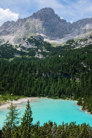 Sorapis lake in Dolomitesの写真素材